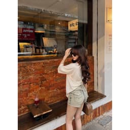 Quần Short Jeans Túi Nắp Kiểu Nhiều Màu Chất Jean Denim Co Giãn Fix Dáng Quần Short Cạp Thấp Nâu Choco 3