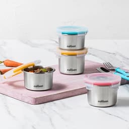 Combo 3 Hộp Inox 316 Tròn Chia Nhỏ Thức Ăn Dặm Cuitisan DÙNG TRONG LÒ VI SÓNG, MADE IN KOREA, Chính Hãng An Toàn Sức Kỏe 2
