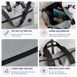 Túi Du Lịch Đa Năng Chống Nước DVB 47cm Có Ngăn Giày Túi Xách Gym Thể Thao Nam Nữ 8001 3