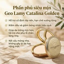 Phấn Phủ Kiềm Dầu Catalina GEO Vàng Hàn Quốc 25g – Siêu Mịn, Lâu Trôi, Mỏng Nhẹ Nâng Tông Tự Nhiên 4