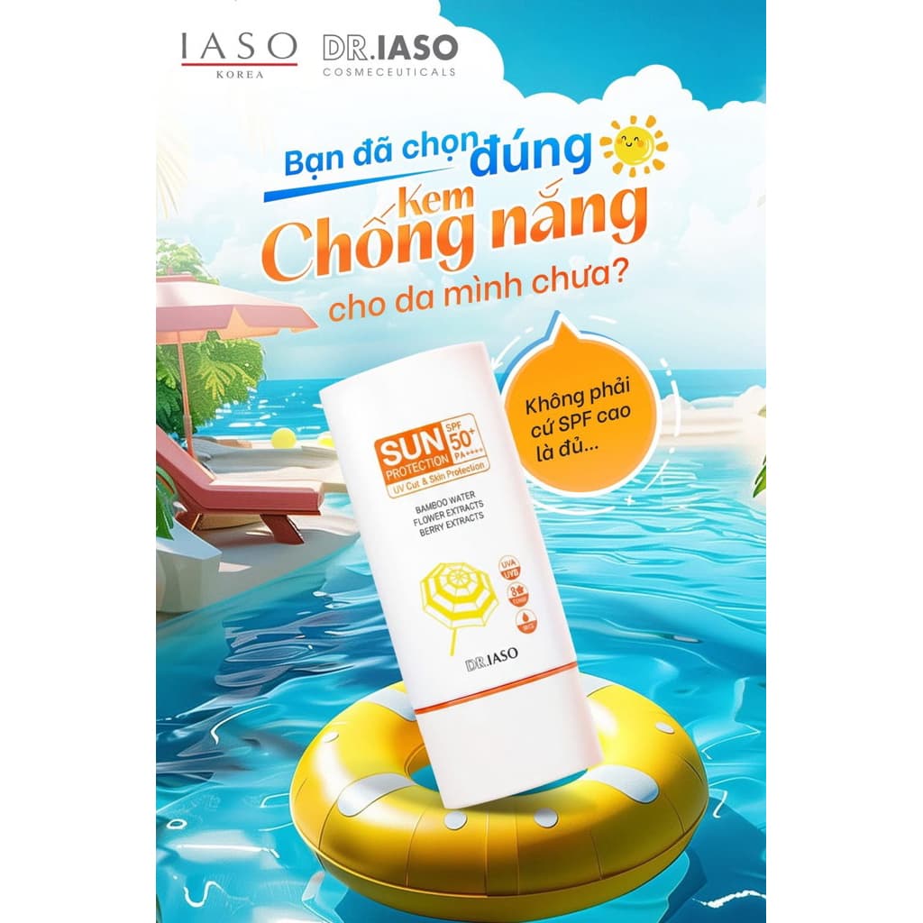 [CHÍNH HÃNG] DR IASO DR.IASO Kem dưỡng da chống nắng SPF50+ PA++++ SUN PROTECTION SPF50+ PA++++
