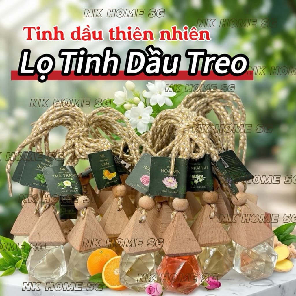 Tinh Dầu Treo Xe Cao Cấp – Treo Ô Tô, Phòng Ngủ, Nhà Vệ Sinh – Hương Thơm Tự Nhiên, An Toàn