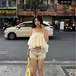 Áo 2 dây bí phồng xoè phối ren TRANGCLOTHINGG Áo dây bí đi biển du lịch mùa hè HA1 7