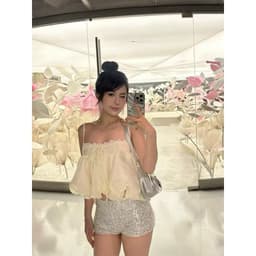 Áo 2 dây bí phồng xoè phối ren TRANGCLOTHINGG Áo dây bí đi biển du lịch mùa hè HA1 5