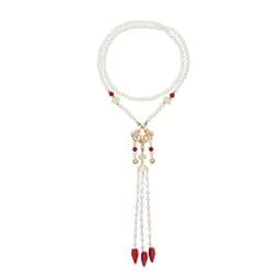 Vòng Cổ Dây Chuyền Ngọc Trai Charm Trường Mệnh Cổ Điển  – Dây Chuyền Kèm Tua Rua Sang Trọng Phụ Kiện Nữ Tính Tiểu Thư 5
