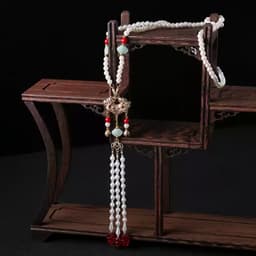 Vòng Cổ Dây Chuyền Ngọc Trai Charm Trường Mệnh Cổ Điển  – Dây Chuyền Kèm Tua Rua Sang Trọng Phụ Kiện Nữ Tính Tiểu Thư 4
