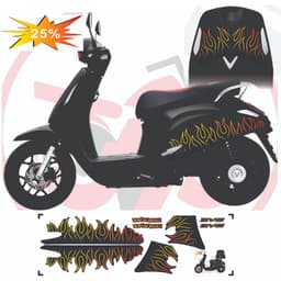 Tem dán Xe Evo 200 - Evo LITE NEO - Evo GRAND - EVO MAX  - Tem Thiết Kế Ngọn Lửa Justin Đẹp có nhiều màu dễ dán 3