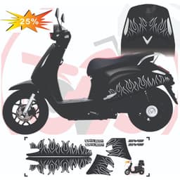 Tem dán Xe Evo 200 - Evo LITE NEO - Evo GRAND - EVO MAX  - Tem Thiết Kế Ngọn Lửa Justin Đẹp có nhiều màu dễ dán 5