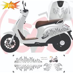 Tem dán Xe Evo 200 - Evo LITE NEO - Evo GRAND - EVO MAX  - Tem Thiết Kế Ngọn Lửa Justin Đẹp có nhiều màu dễ dán 4