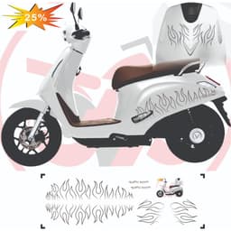 Tem dán Xe Evo 200 - Evo LITE NEO - Evo GRAND - EVO MAX  - Tem Thiết Kế Ngọn Lửa Justin Đẹp có nhiều màu dễ dán 1
