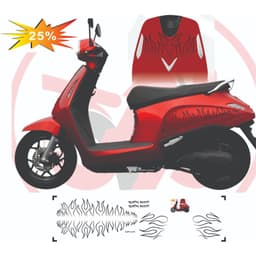 Tem dán Xe Evo 200 - Evo LITE NEO - Evo GRAND - EVO MAX  - Tem Thiết Kế Ngọn Lửa Justin Đẹp có nhiều màu dễ dán 7
