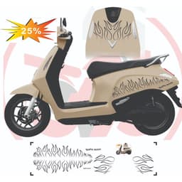 Tem dán Xe Evo 200 - Evo LITE NEO - Evo GRAND - EVO MAX  - Tem Thiết Kế Ngọn Lửa Justin Đẹp có nhiều màu dễ dán 8