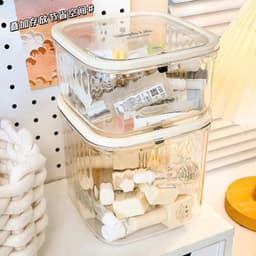 Hộp đựng cao cấp trong suốt với nắp bấm - Lý tưởng cho mỹ phẩm và rác bàn 2