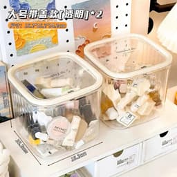 Hộp đựng cao cấp trong suốt với nắp bấm - Lý tưởng cho mỹ phẩm và rác bàn 7