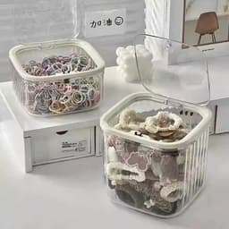 Hộp đựng cao cấp trong suốt với nắp bấm - Lý tưởng cho mỹ phẩm và rác bàn 9