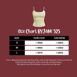 ( KO MÚT / KÈM MÚT) Áo Hai Dây Bản Nhỏ Phong Cách Cá Tính Co Dãn 4 Chiều BYJANE - 525 3
