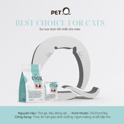 Thức ăn hạt cho mèo PetQ C90K - 1KG hạt có nhân bên trong, bổ sung sữa dê - Méo Chò Uni 6