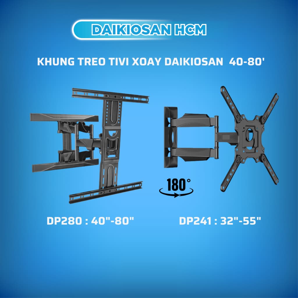 Giá Treo Tivi Xoay,Gập độ Daikiosan DP241- DP280 [Hỏa tốc 30 phút HCM]
