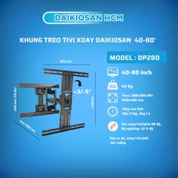 Giá Treo Tivi Xoay,Gập độ Daikiosan DP241- DP280 [Hỏa tốc 30 phút HCM] 2