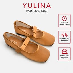 Giày Búp Bê 𝙔𝙐𝙇𝙄𝙉𝘼 Mũi Vuông Lưới Mỏng Gắn Nơ Tiểu Thư điệu đà - C430 3
