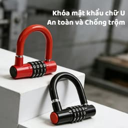 Ổ khoá 4 số chữ  U Mesibo Chống Trộm Hiệu Quả, Khóa Cửa Và Xe Đạp, Mật Mã Thay Đổi Linh Hoạt, Rất An Toàn 2