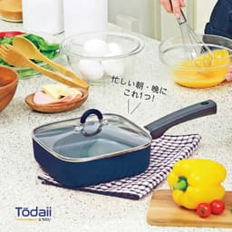 Chảo vuông chống dính có nắp kính Todaii - size 18cm, xanh navy 1