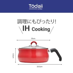 Nồi chống dính 1 tay cầm Todaii - size 20cm, màu đỏ 5