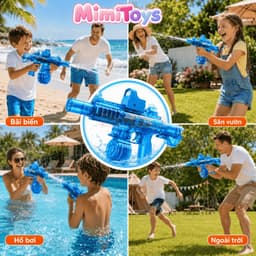 Đồ Chơi Phun Nước Điện M416 MimiToys - Có Đèn LED Và Pin Sạc Cho Bé Chơi Mùa Hè 7