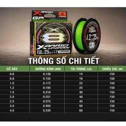 Dây PE DÙ YGK X - Braid UPgrade - 150M Dây Khỏe , Dây Mịn Hỗ Trợ Ném Xa Phiên Bản Nâng Cấp PE X8 3