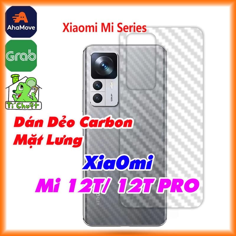 Dán Mặt Lưng Sau vân 3D Carbon Xia0mi Mi 12T/ 12T Pro