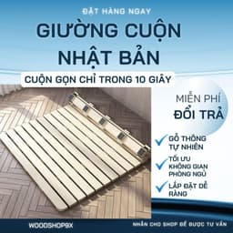 phẩm Giường Pallet Cuộn Thông Minh Gấp Gọn, Giường Cuộn Nhật Bản, Giường Cuộn Trải Sàn, Tiết Kiệm Không Gian - WOODSHOP 1