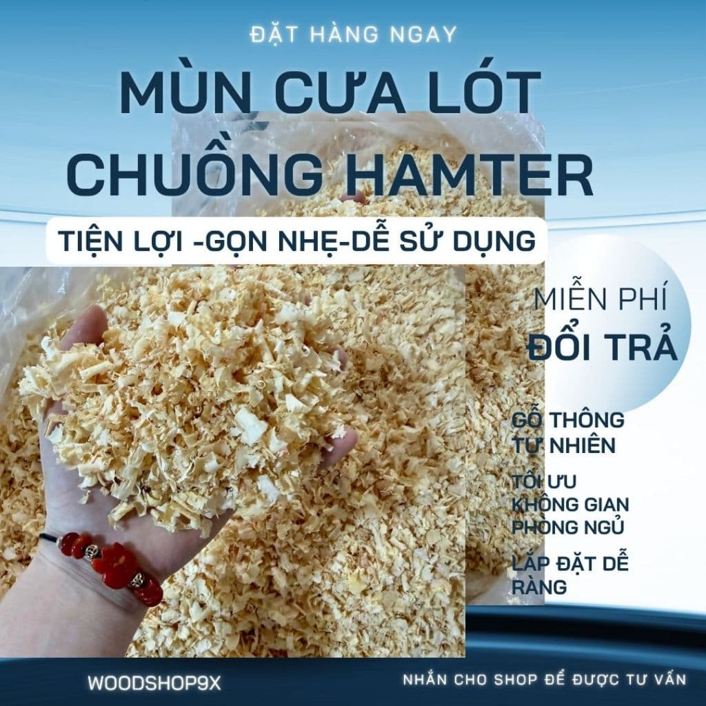 Mùn cưa gỗ thông lót chuồng Hamster, mùn cưa gỗ tự nhiên làm giá thể trồng cây WOOD SHOP