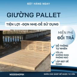 Giường Pallet,giường ngủ pallet kín chân cao 10cm. Đủ Kích Thước_WOOD SHOP 7