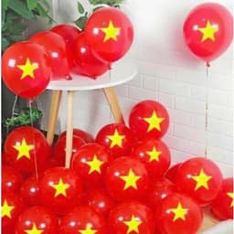 Combo 10/50 Bong Bóng ĐỎ Sao Vàng Bóng Bay Đỏ Sao Vàng Trang Trí Lễ 5