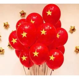 Combo 10/50 Bong Bóng ĐỎ Sao Vàng Bóng Bay Đỏ Sao Vàng Trang Trí Lễ 7