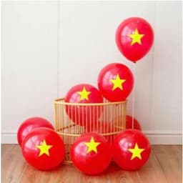 Combo 10/50 Bong Bóng ĐỎ Sao Vàng Bóng Bay Đỏ Sao Vàng Trang Trí Lễ 6