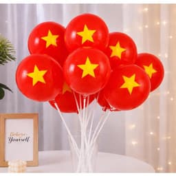 Combo 10/50 Bong Bóng ĐỎ Sao Vàng Bóng Bay Đỏ Sao Vàng Trang Trí Lễ 2