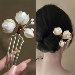 Trâm Hoa Ngọc Lan phụ kiện cài tóc chữ u chụp ảnh sang chảnh cho nữ 3