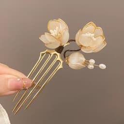 Trâm Hoa Ngọc Lan phụ kiện cài tóc chữ u chụp ảnh sang chảnh cho nữ 5