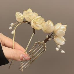 Trâm Hoa Ngọc Lan phụ kiện cài tóc chữ u chụp ảnh sang chảnh cho nữ 2