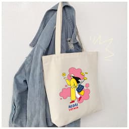Túi tote in hình cô gái Việt Nam - Túi vải canvas có khóa I LOVE ÁO DÀI đi chơi đi học thời trang dễ thương TOTa0314 6