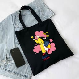 Túi tote in hình cô gái Việt Nam - Túi vải canvas có khóa I LOVE ÁO DÀI đi chơi đi học thời trang dễ thương TOTa0314 9
