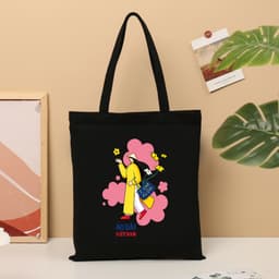 Túi tote in hình cô gái Việt Nam - Túi vải canvas có khóa I LOVE ÁO DÀI đi chơi đi học thời trang dễ thương TOTa0314 5