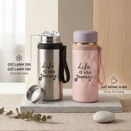 Bình Giữ Nhiệt Inox Chống Rỉ Dung Tích Lớn 1000ml – Cốc Giữ Nhiệt Nóng Lạnh 24H Cho Văn Phòng, Thể Thao, Có Nắp Lọc Trà 2