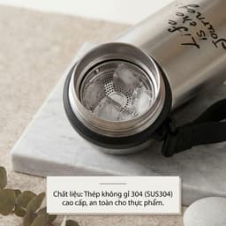 Bình Giữ Nhiệt Inox Chống Rỉ Dung Tích Lớn 1000ml – Cốc Giữ Nhiệt Nóng Lạnh 24H Cho Văn Phòng, Thể Thao, Có Nắp Lọc Trà 3
