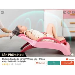 GHẾ GỘI ĐẦU BÉ TRAI BÉ GÁI - GHẾ GỘI ĐẦU THƯ GIÃN CHO TRẺ EM – Có Tay Vịn Chống Trượt - GIADUNGTHAOTHUY 1