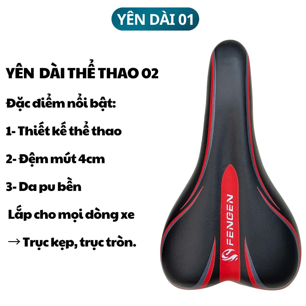Yên xe đạp thể thao, phù hợp mọi lại xe, lắp đặt dễ dàng YX01