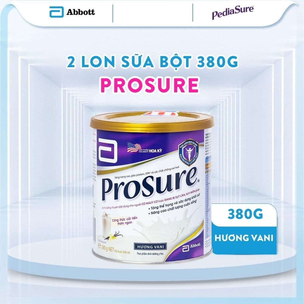 2 LON Sữa bột Abbott Prosure dành cho người ung thư 380g