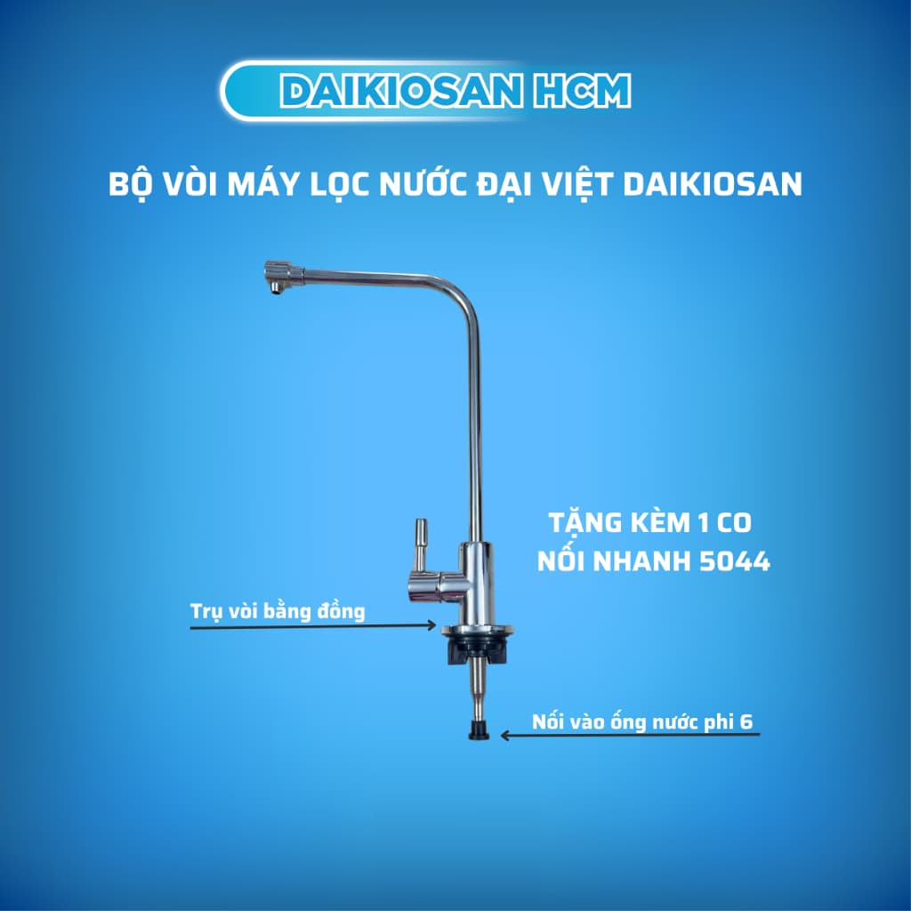 Bộ vòi nước cong Đại Việt lắp cho máy lọc nước Daikiosan - Makano