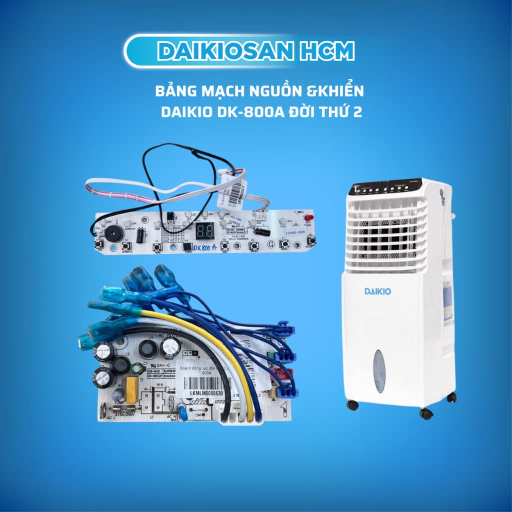 Mạch nguồn và khiển quạt điều hòa Daikio DK-800A đời thứ 2 hàng chính hãng